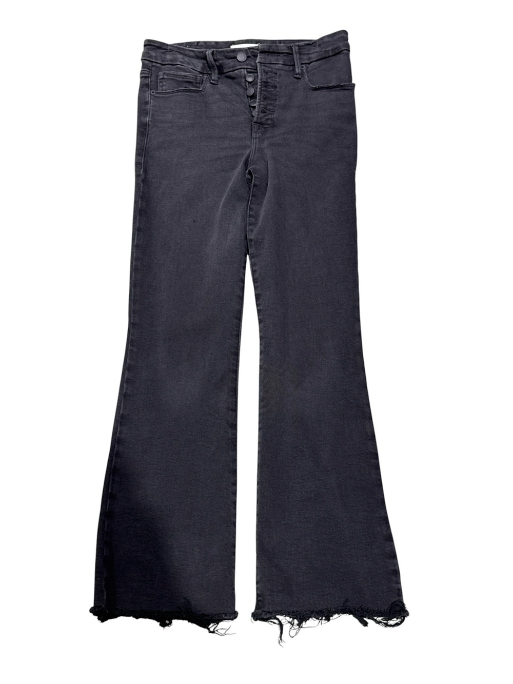 Good American Classic Black High-Rise Flare Jeans